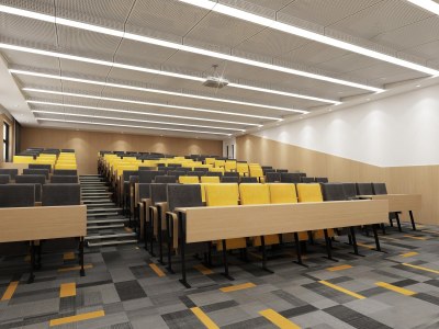 现代阶梯教室3D模型下载